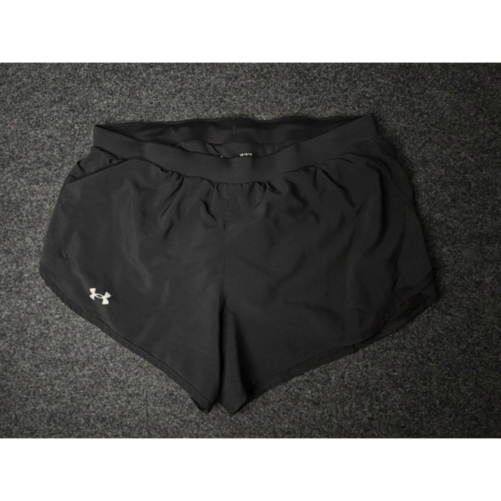 Under Armour HeatGear Women Black Running Shorts Loose Fit Large LG G G